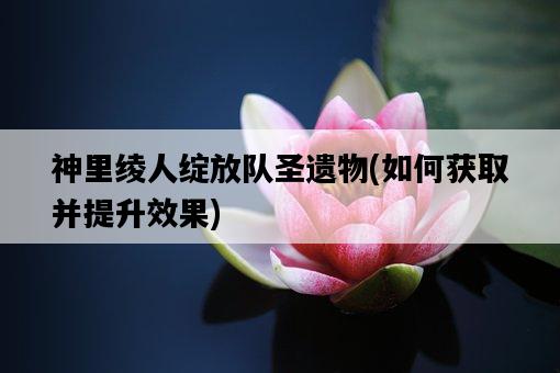 神里綾人綻放隊圣遺物，如何獲取并提升效果-圖1