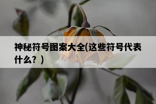 神秘符號圖案大全，這些符號代表什么？-圖1