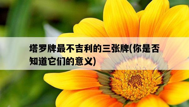 塔羅牌最不吉利的三張牌,你是否知道它們的意義-圖1 塔羅牌最不吉利的三張牌,你是否知道它們的意義-圖1