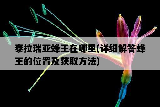 泰拉瑞亞蜂王在哪里，詳細解答蜂王的位置及獲取方法-圖1