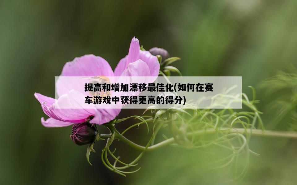 提高和增加漂移最佳化，如何在賽車游戲中獲得更高的得分-圖1