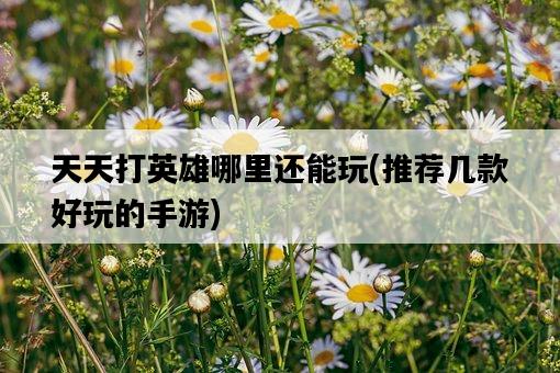 天天打英雄哪里還能玩，推薦幾款好玩的手游-圖1