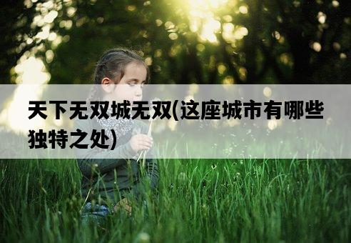 天下無雙城無雙，這座城市有哪些獨特之處-圖1