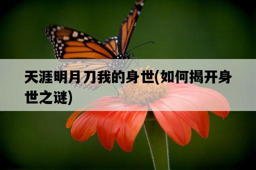 天涯明月刀我的身世，如何揭開身世之謎-圖1