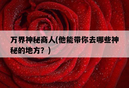萬界神秘商人，他能帶你去哪些神秘的地方？-圖1