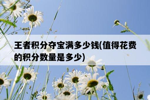 王者積分奪寶滿多少錢，值得花費的積分數量是多少-圖1
