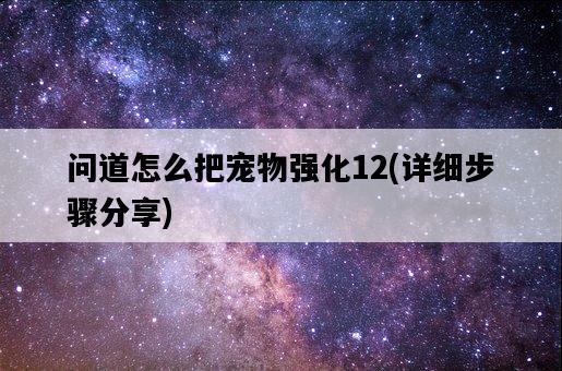 問道怎么把寵物強化12，詳細步驟分享-圖1