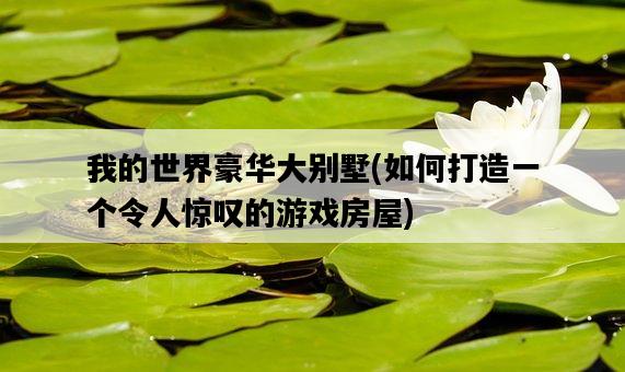 我的世界豪華大別墅，如何打造一個令人驚嘆的游戲房屋-圖1