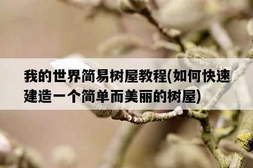 我的世界簡易樹屋教程,如何快速建造一個簡單而美麗的樹屋-圖1 我的世界簡易樹屋教程,如何快速建造一個簡單而美麗的樹屋-圖1