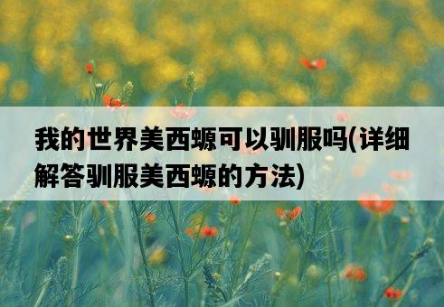 我的世界美西螈可以馴服嗎，詳細解答馴服美西螈的方法-圖1