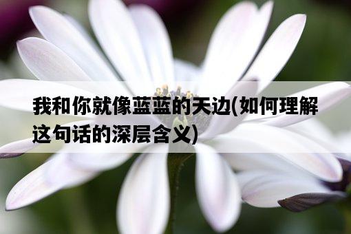 我和你就像藍藍的天邊,如何理解這句話的深層含義-圖1 我和你就像藍藍的天邊,如何理解這句話的深層含義-圖1