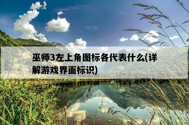 巫師3左上角圖標各代表什么，詳解游戲界面標識-圖1