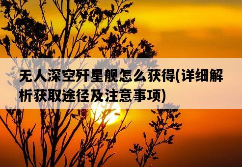 無人深空殲星艦怎么獲得,詳細解析獲取途徑及注意事項-圖1 無人深空殲星艦怎么獲得,詳細解析獲取途徑及注意事項-圖1