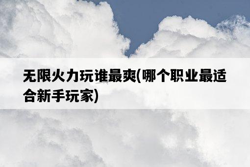 無限火力玩誰最爽,哪個職業最適合新手玩家-圖1 無限火力玩誰最爽,哪個職業最適合新手玩家-圖1