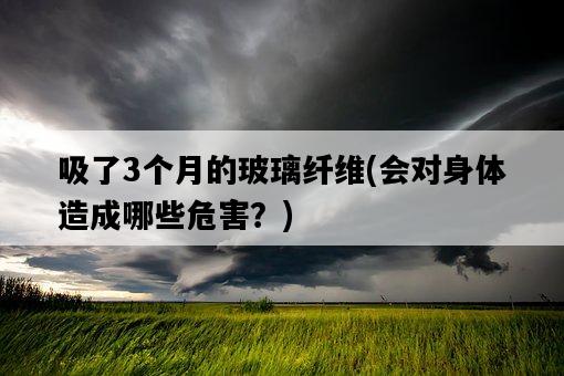 吸了3個月的玻璃纖維，會對身體造成哪些危害？-圖1