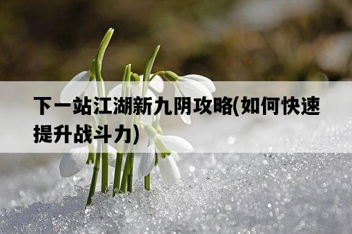 下一站江湖新九陰攻略，如何快速提升戰斗力-圖1