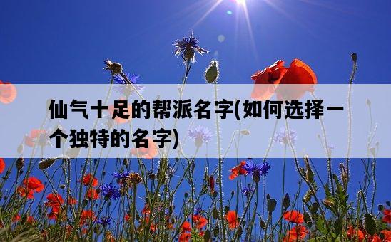仙氣十足的幫派名字，如何選擇一個獨特的名字-圖1