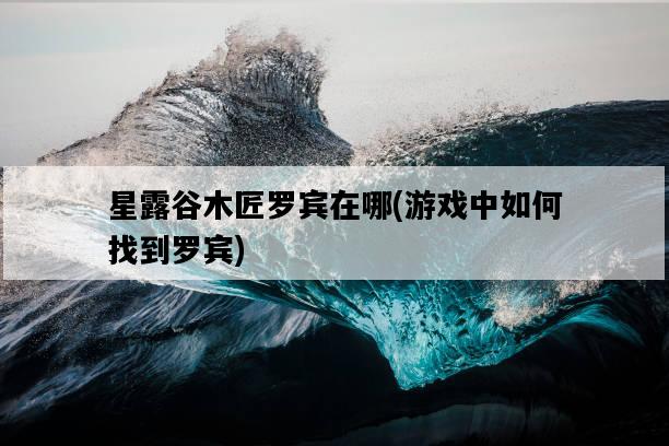 星露谷木匠羅賓在哪，游戲中如何找到羅賓-圖1