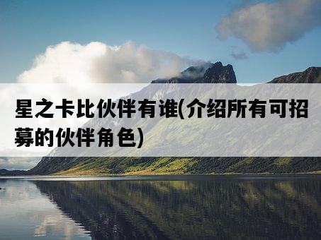 星之卡比伙伴有誰，介紹所有可招募的伙伴角色-圖1