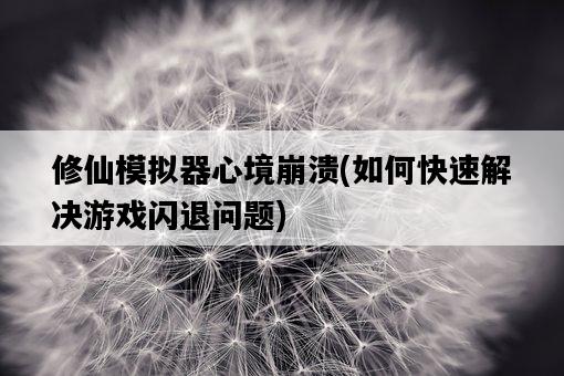 修仙模擬器心境崩潰，如何快速解決游戲閃退問題-圖1