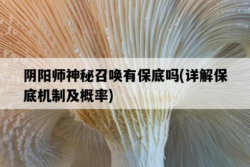陰陽師神秘召喚有保底嗎，詳解保底機制及概率-圖1