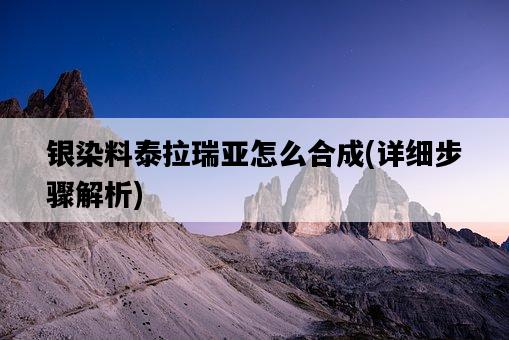 銀染料泰拉瑞亞怎么合成，詳細步驟解析-圖1