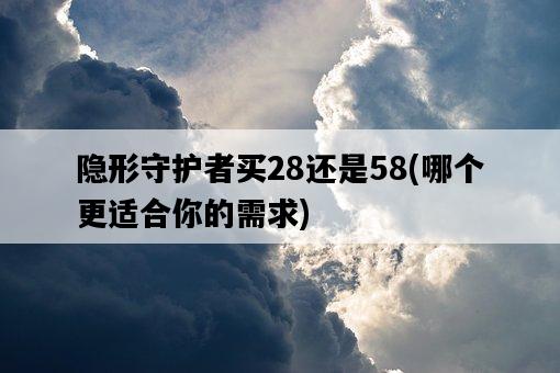 隱形守護者買28還是58，哪個更適合你的需求-圖1
