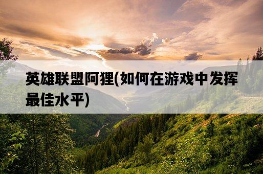 英雄聯盟阿貍，如何在游戲中發揮最佳水平-圖1