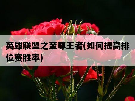英雄聯盟之至尊王者，如何提高排位賽勝率-圖1