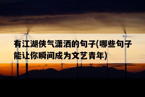 有江湖俠氣瀟灑的句子，哪些句子能讓你瞬間成為文藝青年-圖1