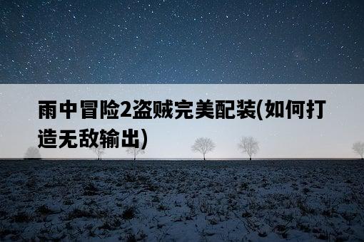 雨中冒險2盜賊完美配裝，如何打造無敵輸出-圖1