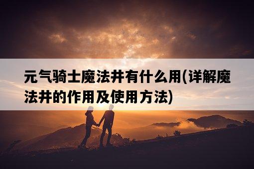 元氣騎士魔法井有什么用，詳解魔法井的作用及使用方法-圖1