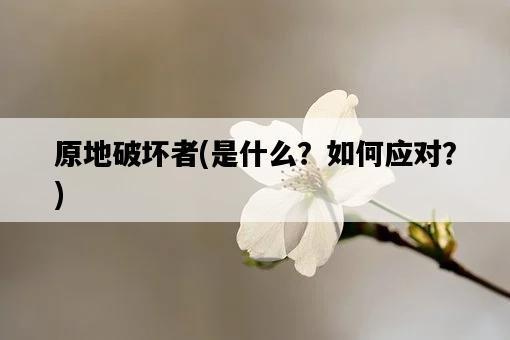 原地破壞者，是什么？如何應對？-圖1
