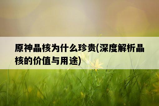 原神晶核為什么珍貴，深度解析晶核的價值與用途-圖1
