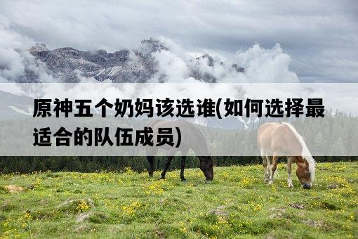 原神五個奶媽該選誰，如何選擇最適合的隊伍成員-圖1