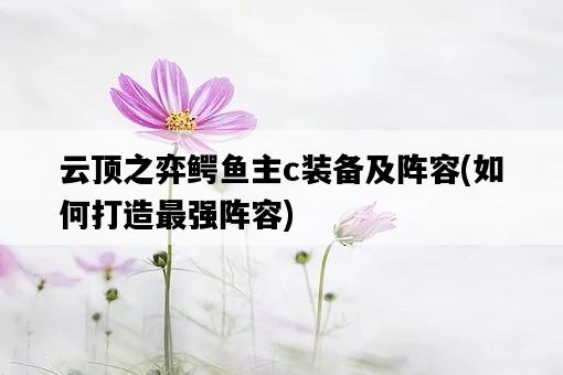 云頂之弈鱷魚主c裝備及陣容，如何打造最強陣容-圖1