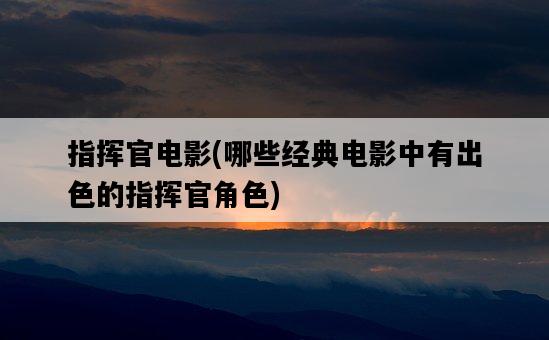 指揮官電影，哪些經典電影中有出色的指揮官角色-圖1