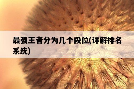 最強王者分為幾個段位，詳解排名系統-圖1
