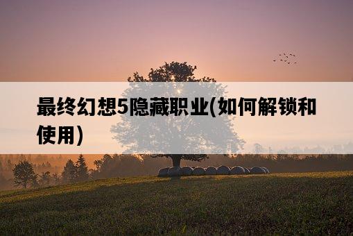 最終幻想5隱藏職業，如何解鎖和使用-圖1