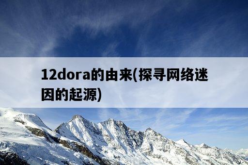 12dora的由來，探尋網絡迷因的起源-圖1