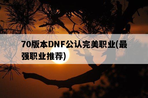 70版本DNF公認完美職業，最強職業推薦-圖1