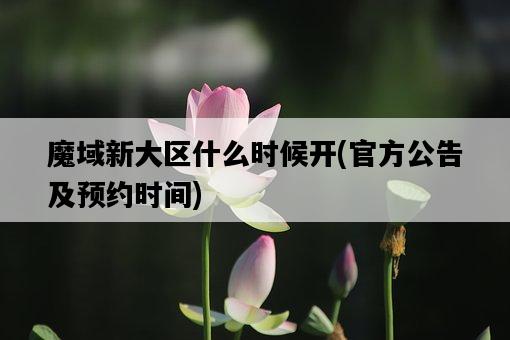 魔域新大區什么時候開，官方公告及預約時間-圖1