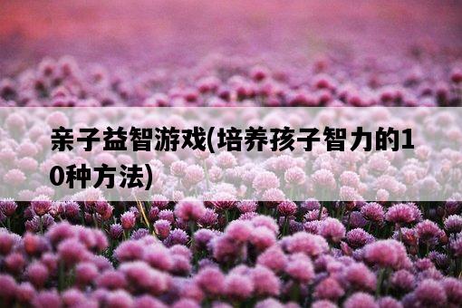 親子益智游戲，培養孩子智力的10種方法-圖1