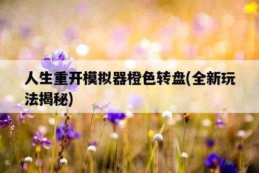 人生重開模擬器橙色轉盤，全新玩法揭秘-圖1