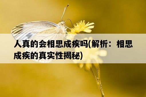 人真的會相思成疾嗎，解析：相思成疾的真實性揭秘-圖1