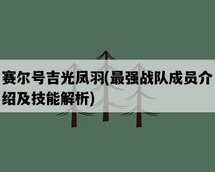 賽爾號吉光鳳羽，最強戰隊成員介紹及技能解析-圖1