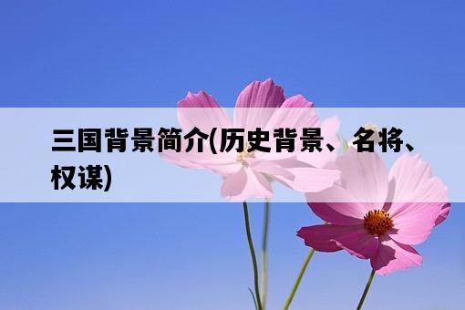 三國背景簡介，歷史背景、名將、權謀-圖1