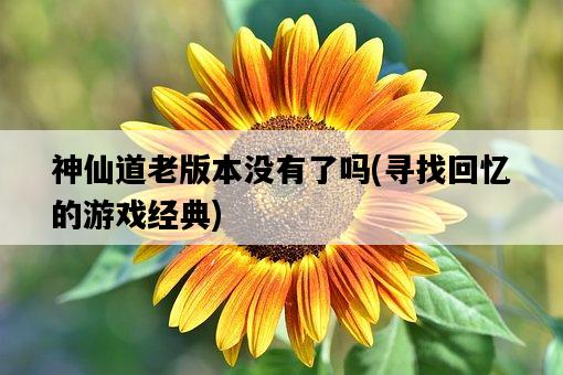 神仙道老版本沒有了嗎，尋找回憶的游戲經典-圖1