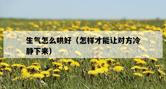 生氣怎么哄好（怎樣才能讓對方冷靜下來）-圖1
