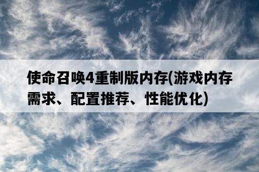 使命召喚4重制版內存，游戲內存需求、配置推薦、性能優化-圖1